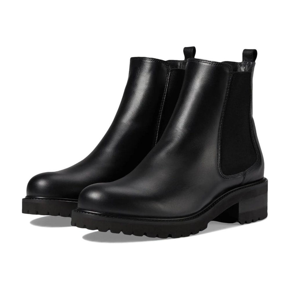 New! LA CANADIENNE Conner Leather Chelsea Bootie Black Size 5 M DD374